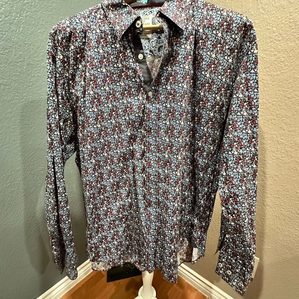 Society Of Threads Multicolor Floral Button Down Shirt